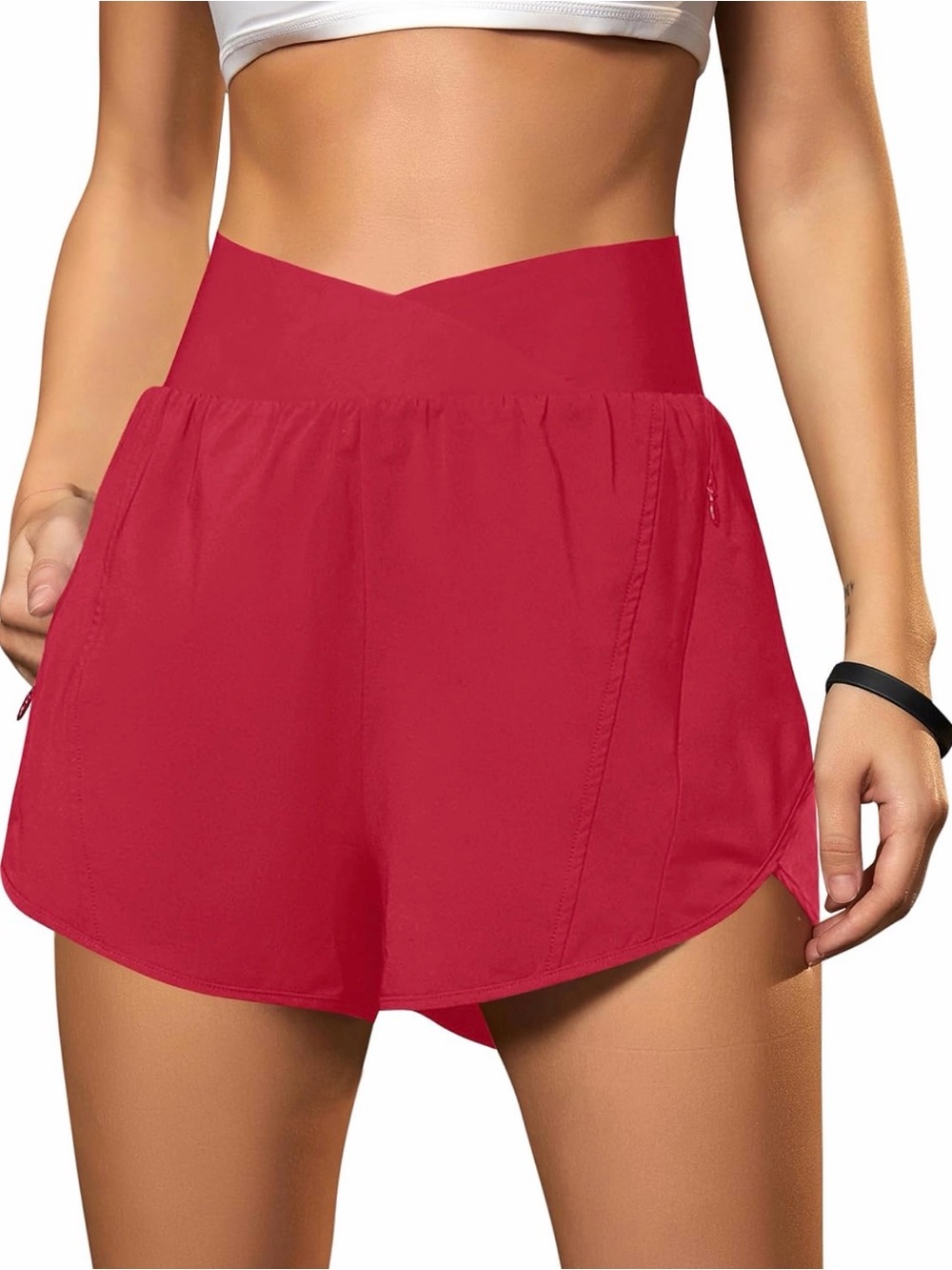 Women's Red Skort with V-Bonded Waistband